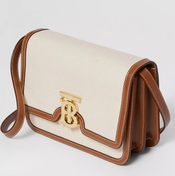 NWT$2150 Burberry TB Canvas Leather Crossbody Bag - Picture 2 of 16